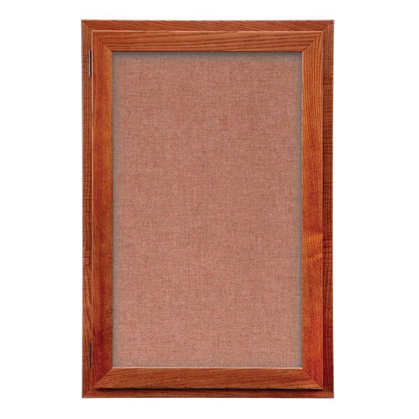 Outdoor Enclosed Combo Board, 42"x32", Satin Frame/Burgundy & Cork